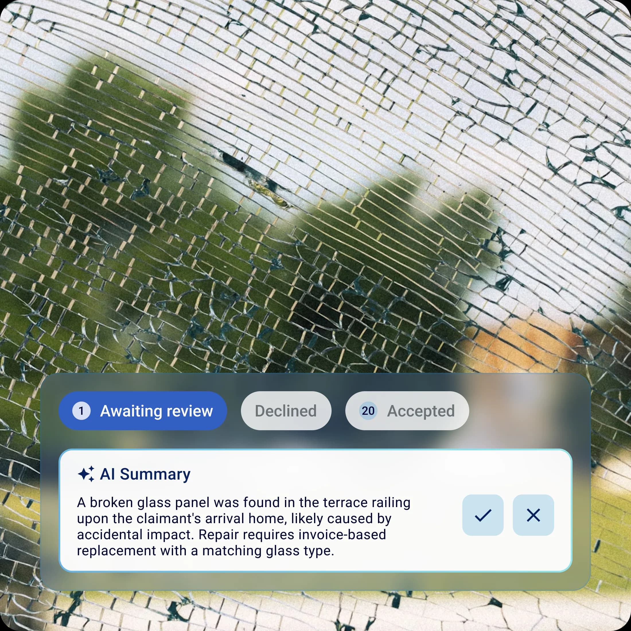 AI agent for claims processing — UI preview.