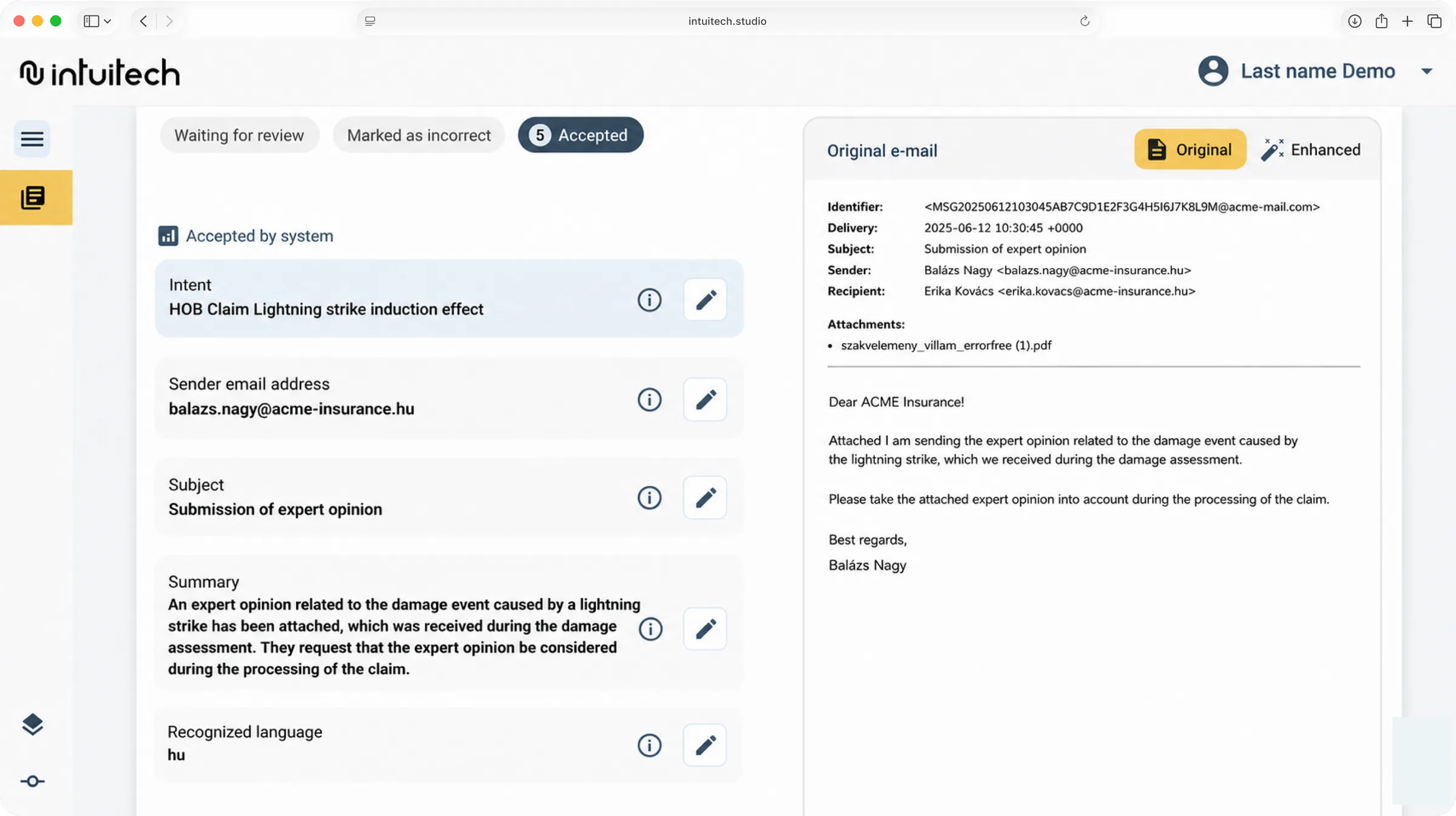 Insurance Policy — understands and analyses inquiries